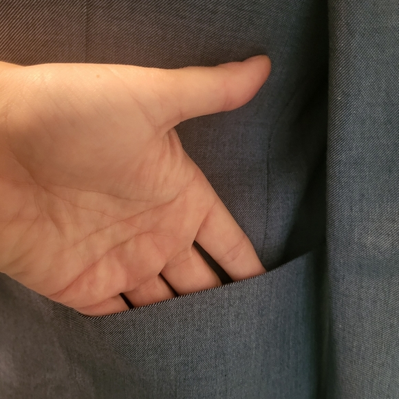 Blue textured two button relaxed fit Zara mens nwot blazer size 36 - Picture 3 of 14